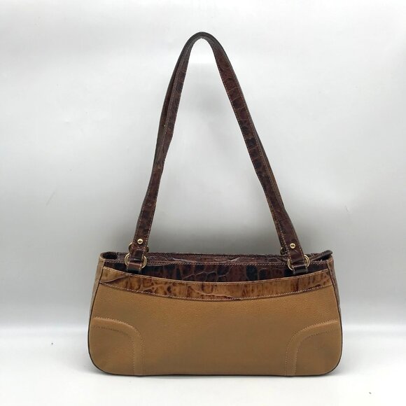 Brahmin Brown Crocodile Embossed Leather 25th Anniversary Edition Shoulder Bag - Picture 2 of 11